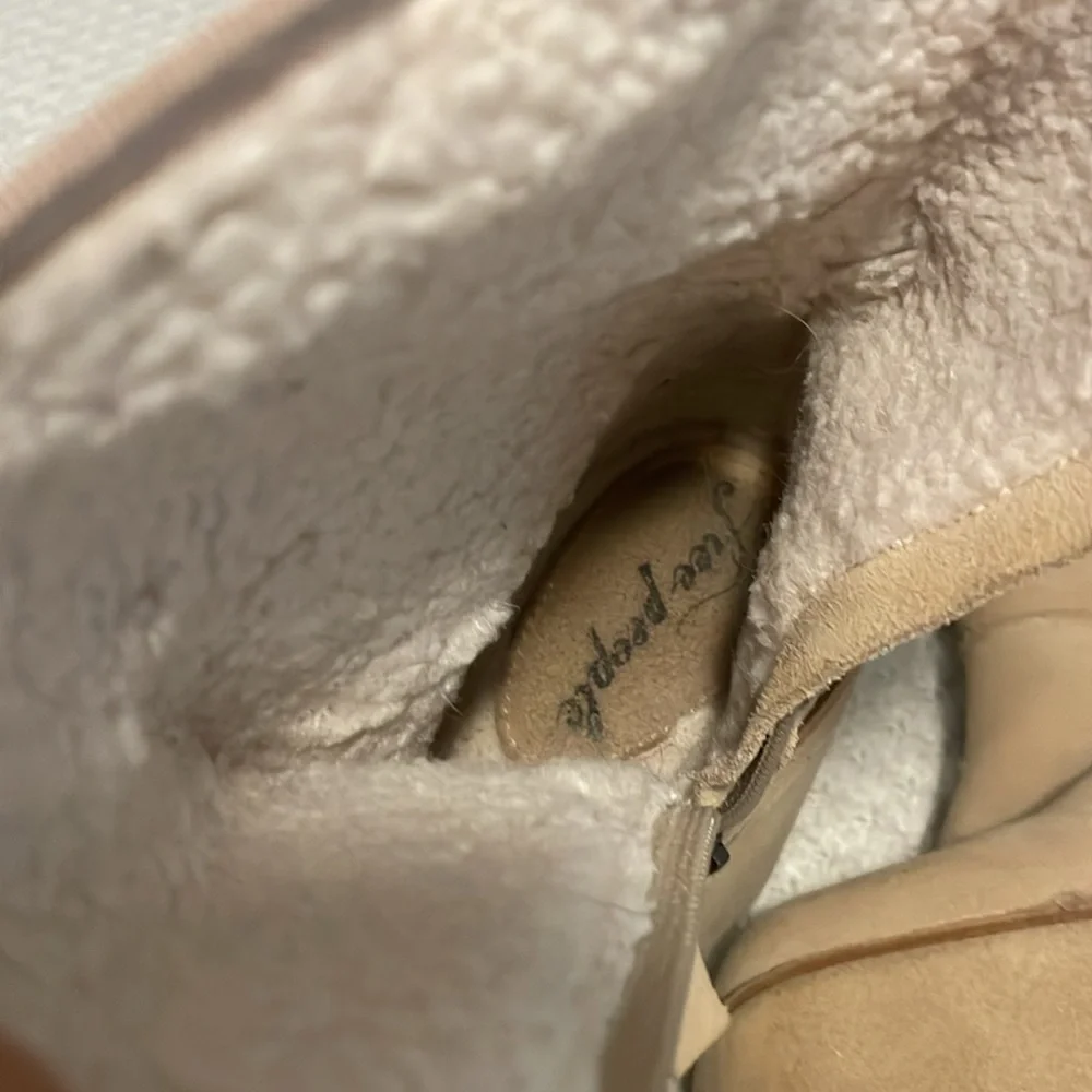 Free People Montreal Platform Boot Suede Natural Tone Size 37